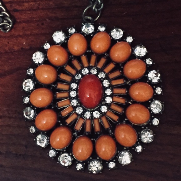 Orange, & rhinestones w/red-orange center - Picture 2 of 2